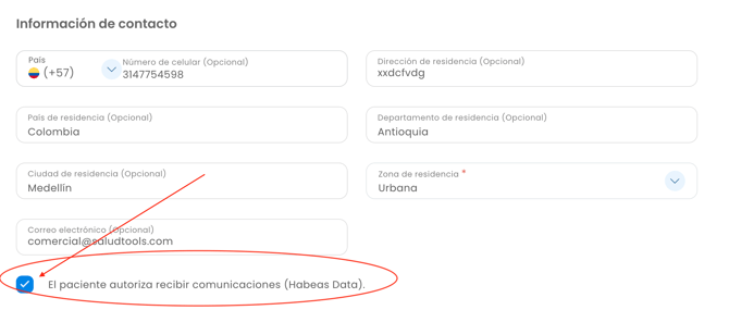 Configuración de Habeas data