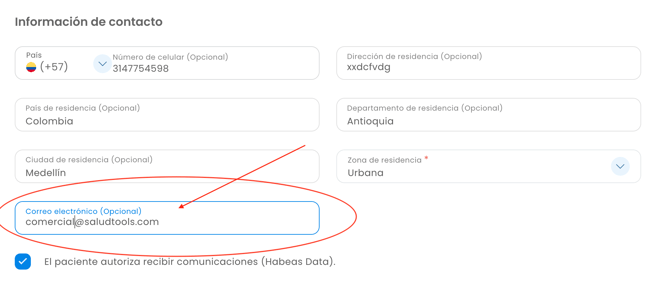 Configuración de correo