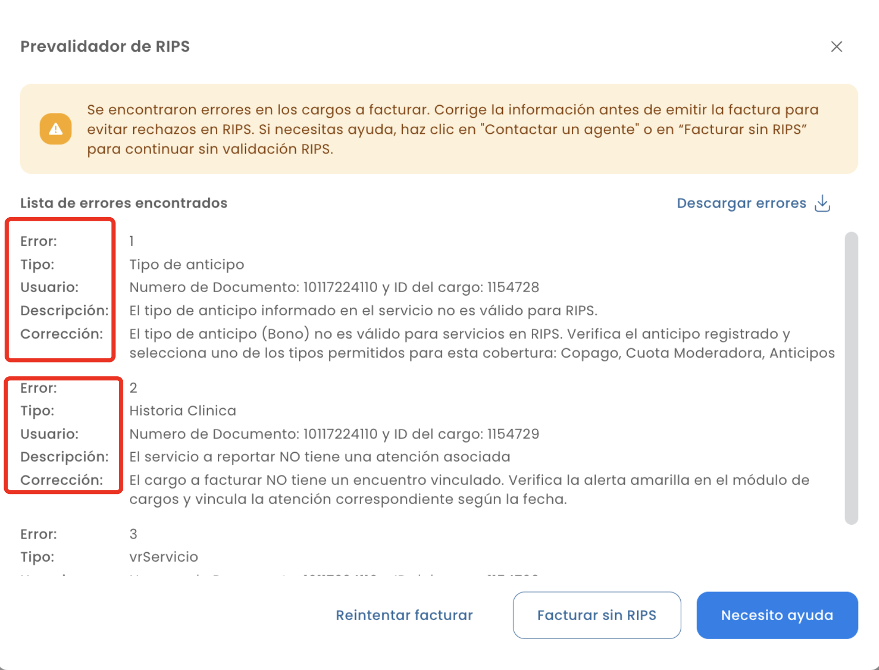 Auditor de RIPS en facturación
